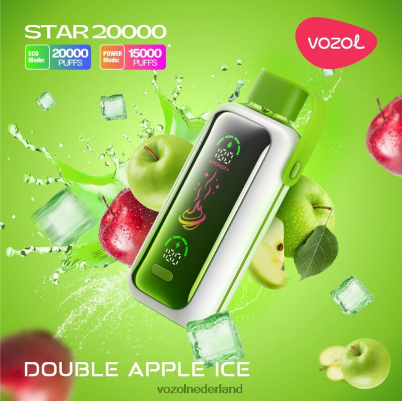Vozol Vape Shop - VOZOL STAR 20000 dubbel appelijs FJJ807