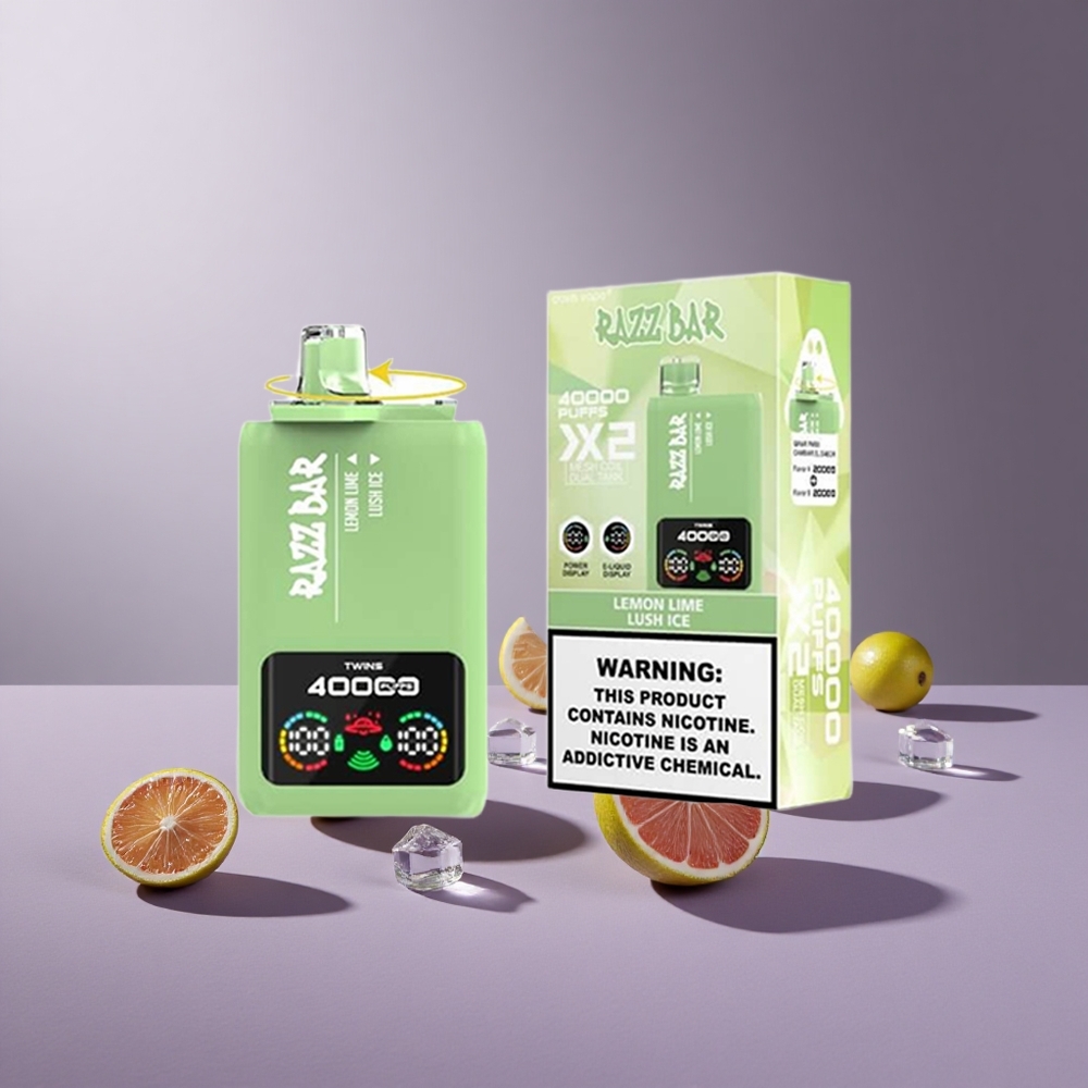 Razz Bar 40000 Puffs Wegwerp Vape Citroen Limoen_Lush IJs met Schermweergave en Type-C Poort