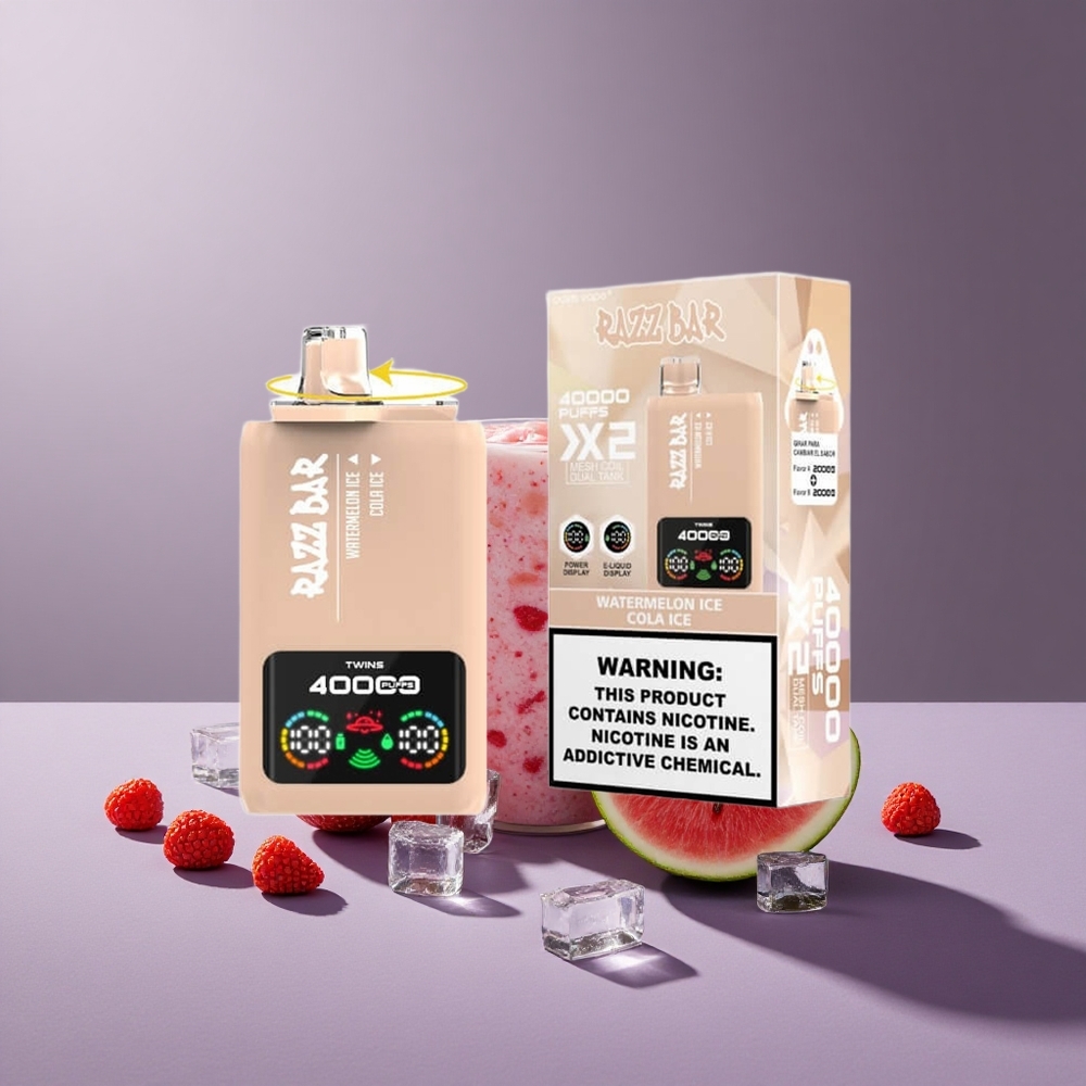 Razz Bar 40000 Puffs Wegwerp Vape Watermeloen Ijs_Cola Ijs met 650 Mah Batterij Type-C Poort en 2%,5% Nicotinegehalte