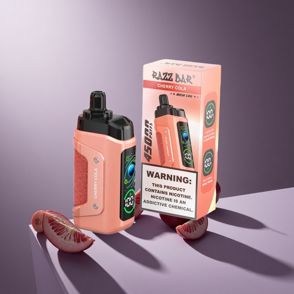 Razz Bar 45000 Puffs Wegwerp Vape Kersen Cola Met 1.0 Ohm Mesh Coil & Type-C Oplaadbaar