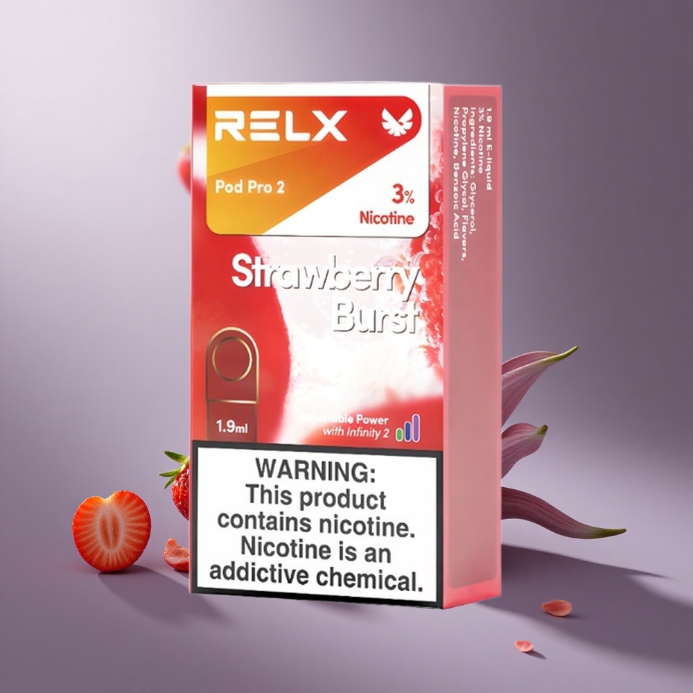 RELX Pod Pro 2 600 Puffs Aardbeienburst Nicotinegehalte: 3%