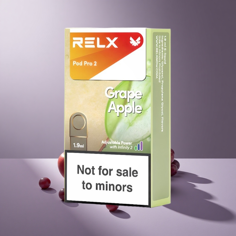 RELX Pod Pro 2 600 Puffs Druif Appel Nicotinevrij 1.9ml