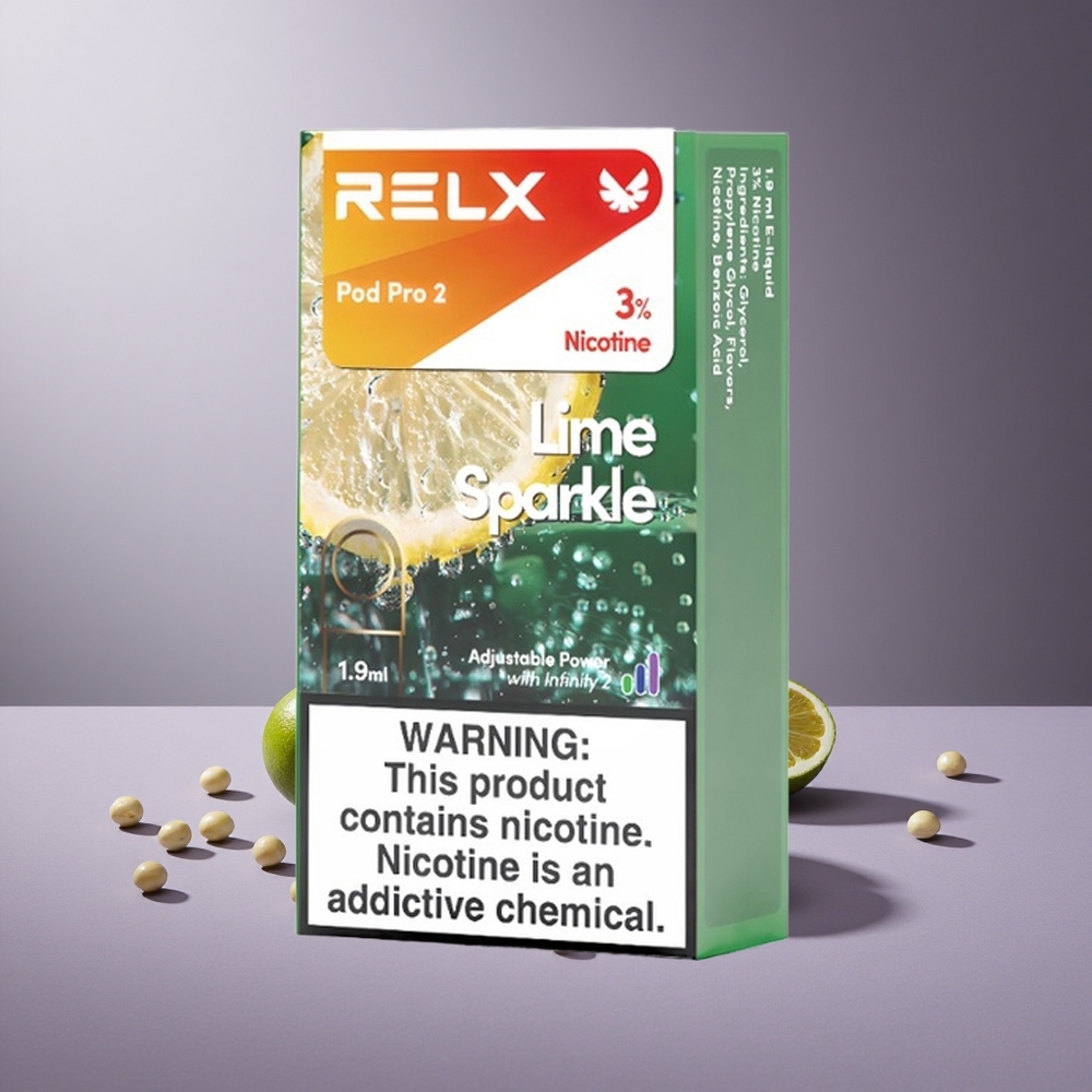 RELX Pod Pro 2 600 Puffs Limoen Glinstering Nicotinegehalte: 3%