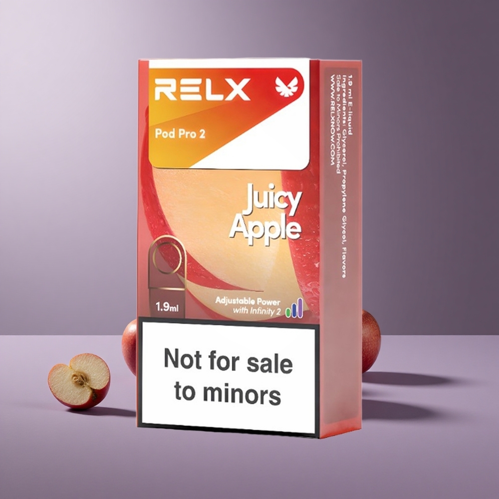 RELX Pod Pro 2 600 Puffs Sappige Appel Nicotinevrij 1,9ml
