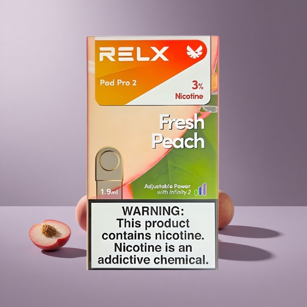 RELX Pod Pro 2 600 Puffs Verse Perzik Nicotinegehalte: 3%