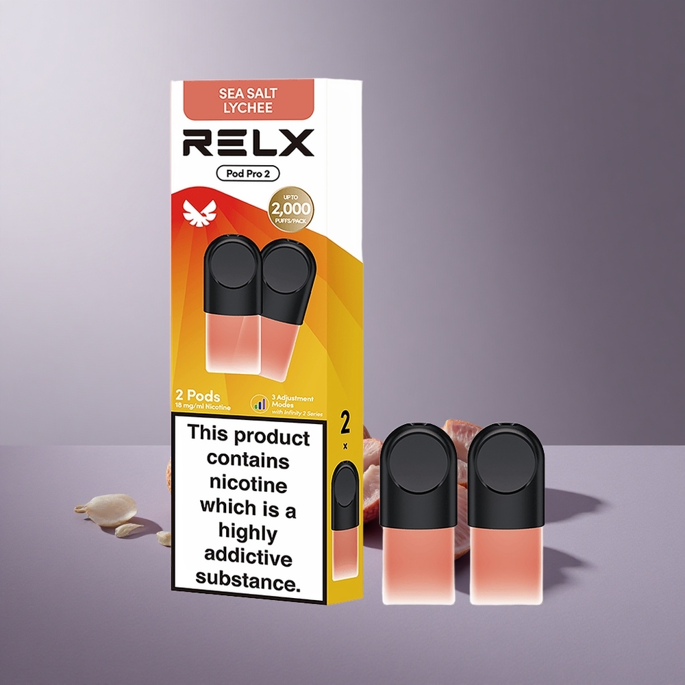 RELX Pod Pro 2 600 Puffs Zeezout Lychee 1.9ml Nicotinegehalte: 1.8%
